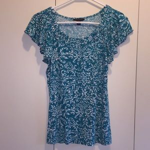 Banana republic turquoise flutter blouse